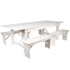 HERCULES Series 8' x 40'' Folding Farm Table and Four 40.25"L Bench Set