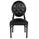 Black Vinyl/Black Frame |#| 900 lb. Capacity King Louis Chair w/ Tufted Back, Black Vinyl Seat & Black Frame