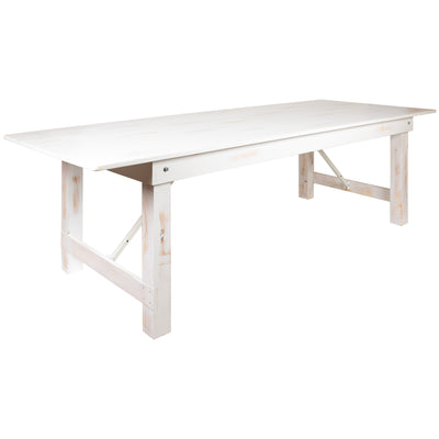 HERCULES Series 9' x 40" Rectangular Solid Pine Folding Farm Table - View 1