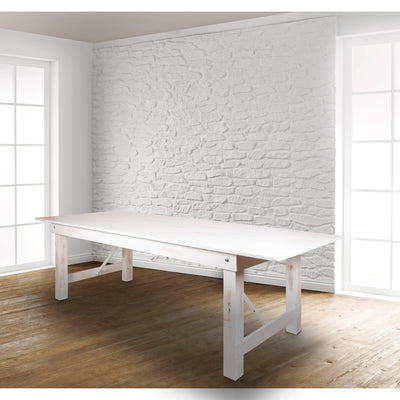 HERCULES Series 9' x 40" Rectangular Solid Pine Folding Farm Table - View 2