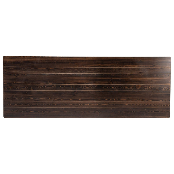 Mahogany |#| 9' x 40" Rectangular Antique Rustic Mahogany Solid Pine Folding Farm Table