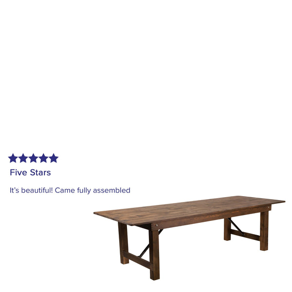 Antique Rustic |#| 9' x 40" Rectangular Antique Rustic Solid Pine Folding Farm Table