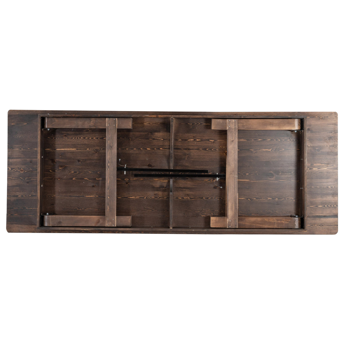 Mahogany |#| 9' x 40" Rectangular Antique Rustic Mahogany Solid Pine Folding Farm Table