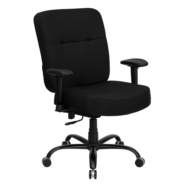 Black Fabric |#| Big & Tall 400 lb. Rated High Back Black Fabric Swivel Ergonomic Office Chair