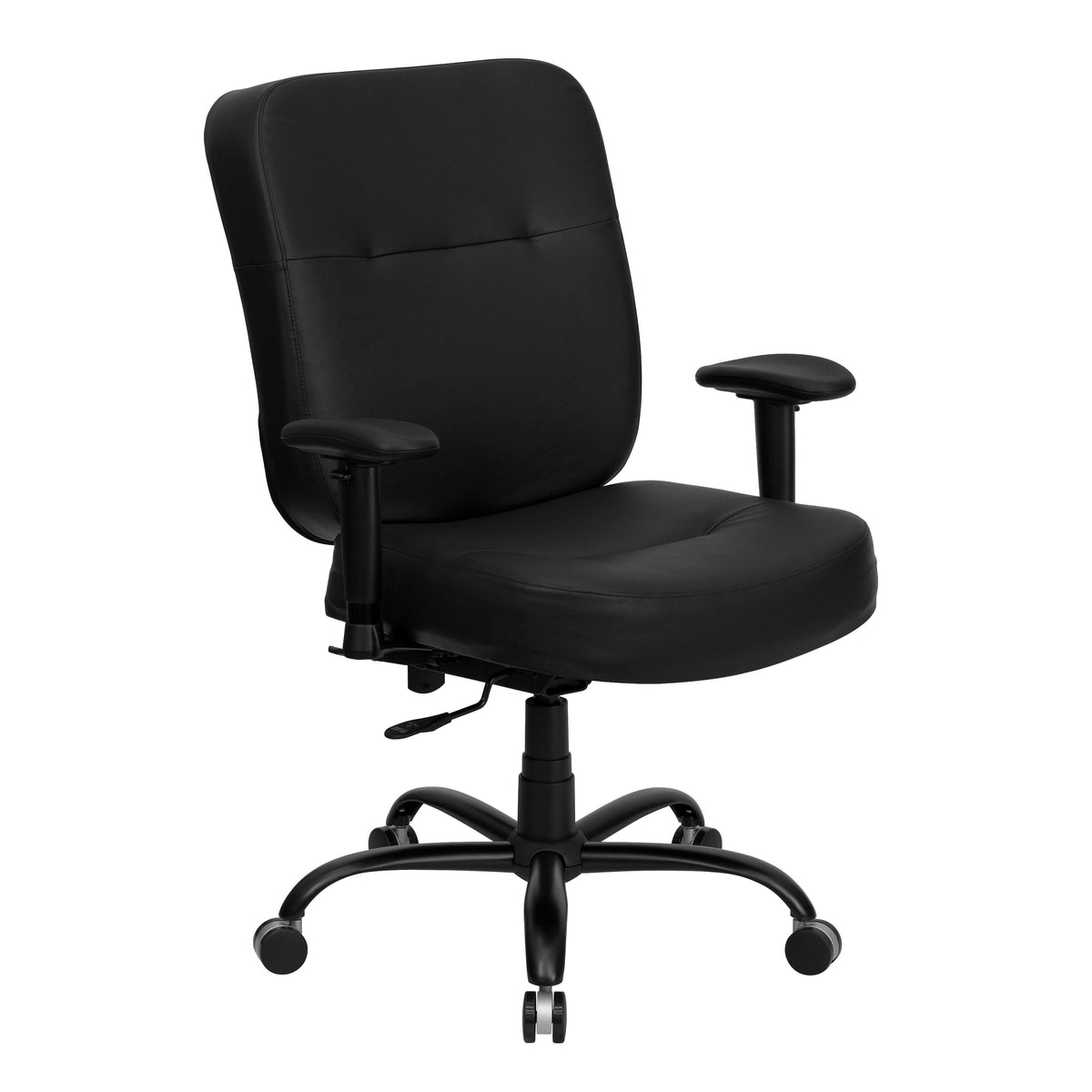 Black LeatherSoft |#| Big & Tall 400 lb. Rated High Back Black LeatherSoft Executive Ergonomic Chair