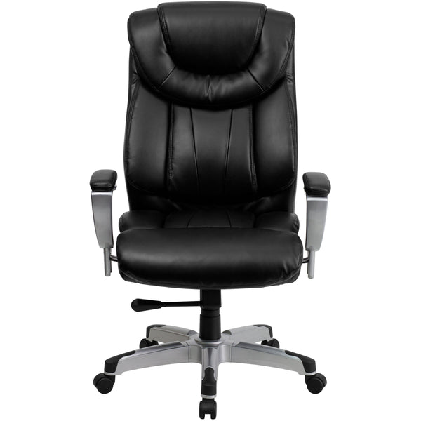 Black LeatherSoft |#| Big & Tall 400 lb. Rated High Back Black LeatherSoft Executive Office Chair