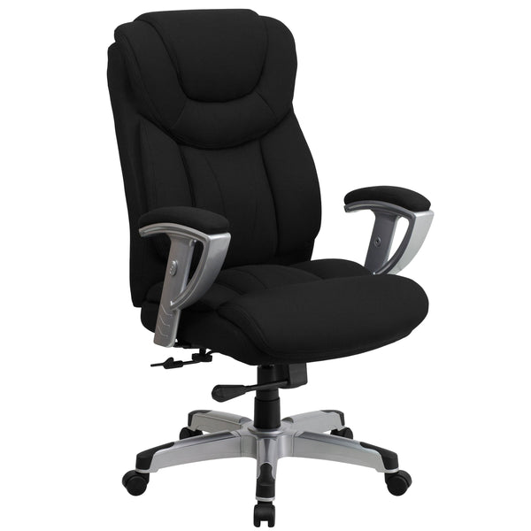 Black Fabric |#| Big & Tall 400 lb. Rated High Back Black Fabric Executive Ergonomic Office Chair