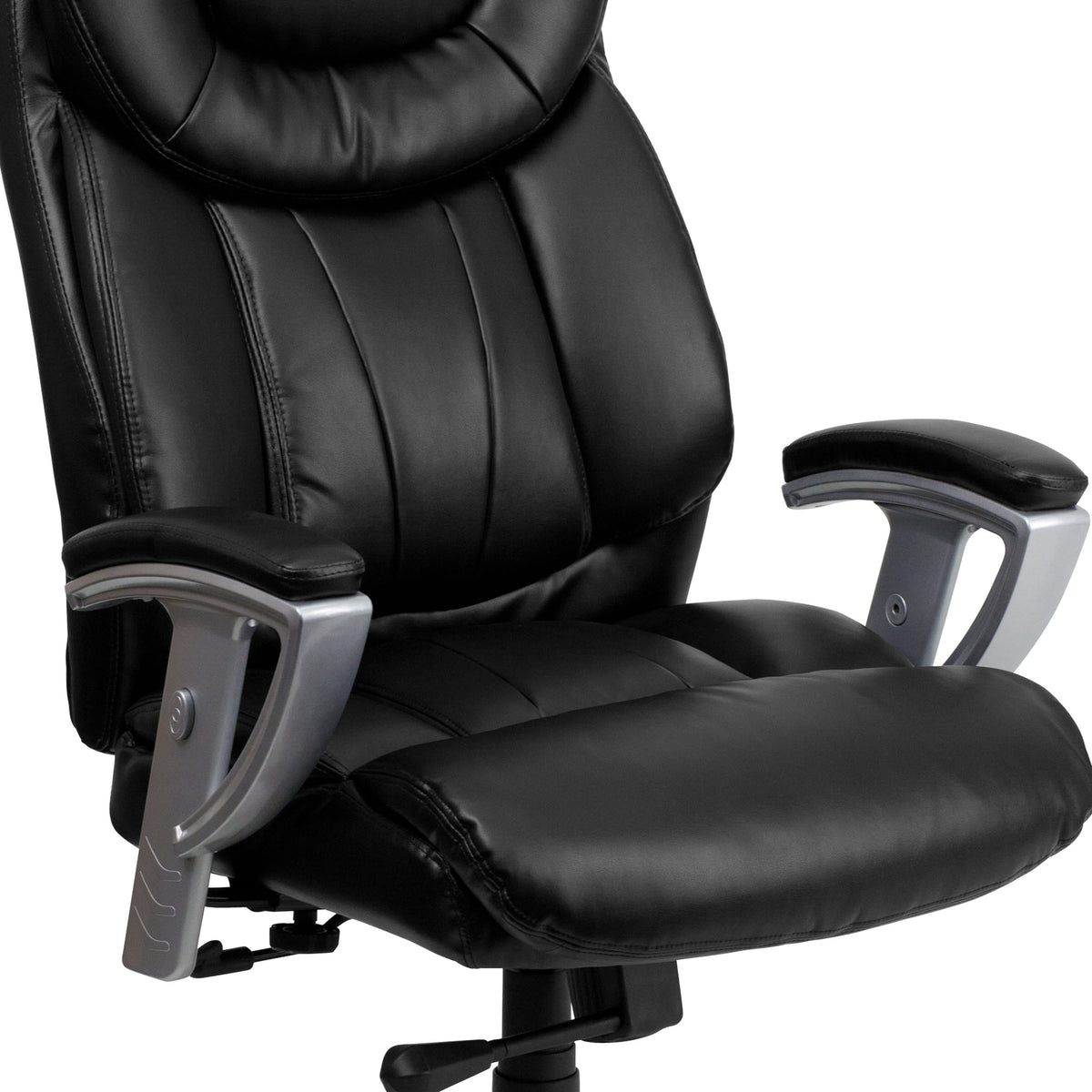 Black LeatherSoft |#| Big & Tall 400 lb. Rated High Back Black LeatherSoft Executive Office Chair