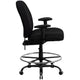Big & Tall 400 lb. Rated High Back Black Fabric Ergonomic Drafting Chair w/ Arms