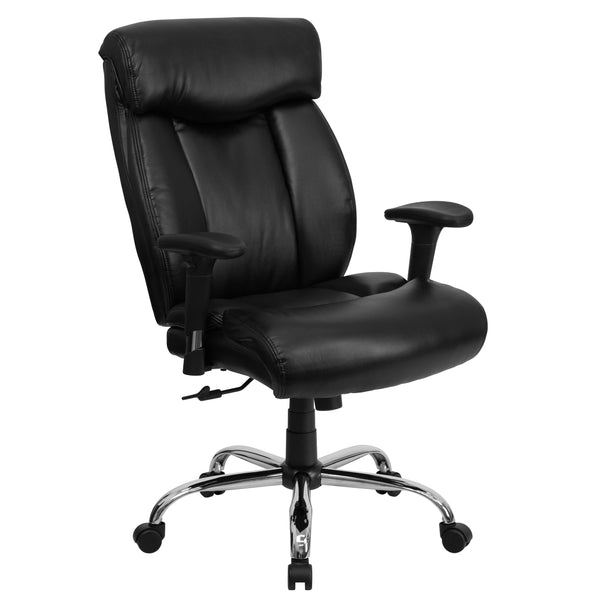 Black LeatherSoft |#| Big & Tall 400 lb. Rated High Back Black LeatherSoft Executive Office Chair