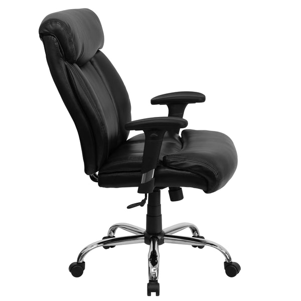 Black LeatherSoft |#| Big & Tall 400 lb. Rated High Back Black LeatherSoft Executive Office Chair