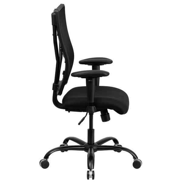 Big & Tall 400 lb. Rated Black Mesh Swivel Ergonomic Chair with Adjustable Arms