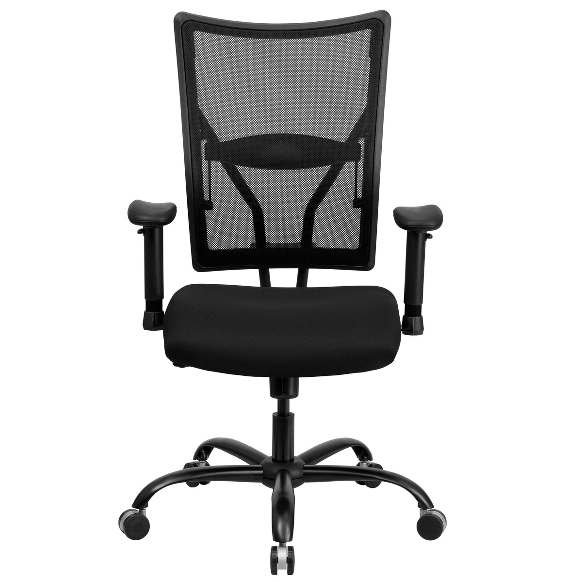 Big & Tall 400 lb. Rated Black Mesh Swivel Ergonomic Chair with Adjustable Arms