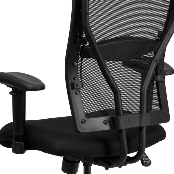 Big & Tall 400 lb. Rated Black Mesh Swivel Ergonomic Chair with Adjustable Arms