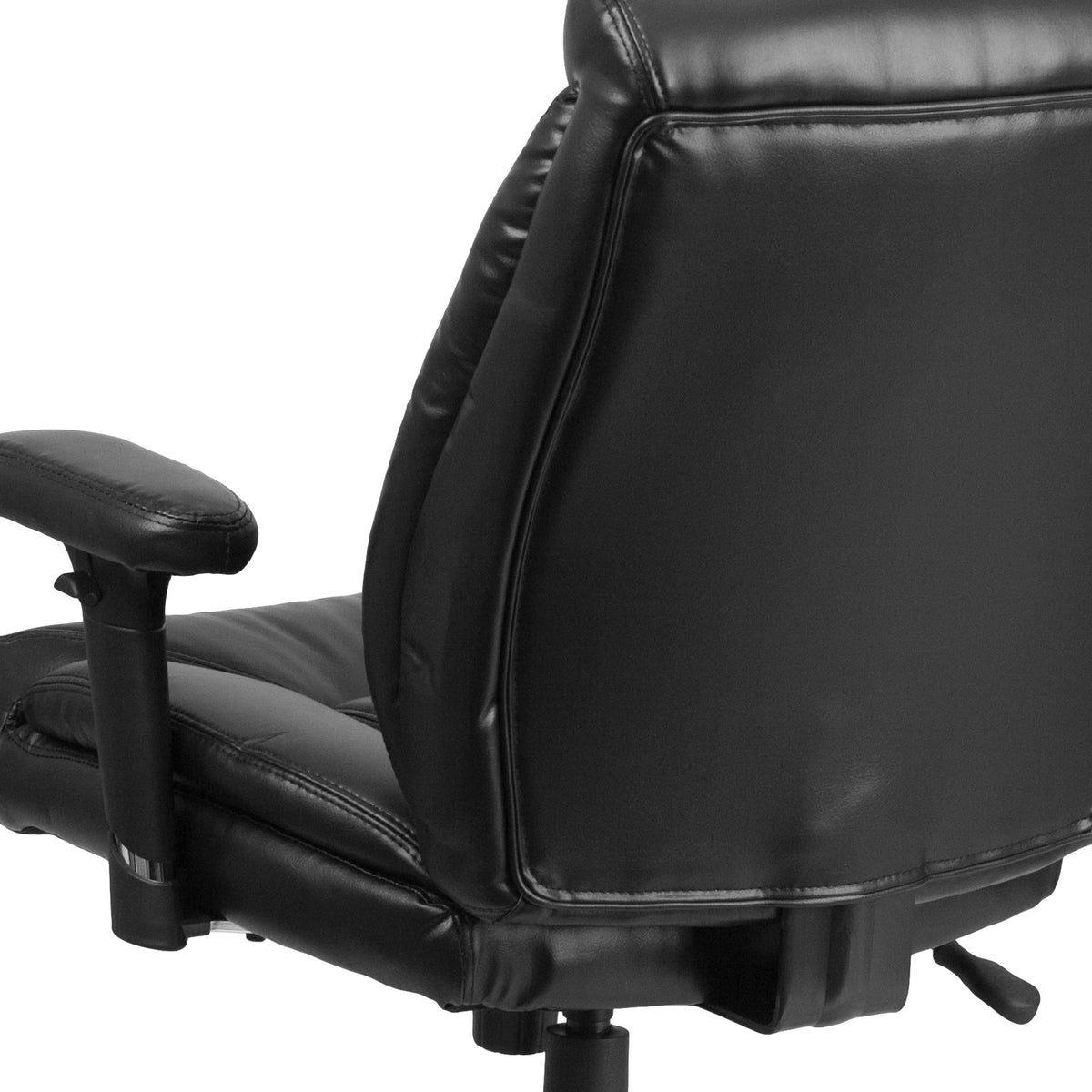 Black LeatherSoft |#| Big & Tall 400 lb. Rated Mid-Back Black LeatherSoft Ergonomic Task Office Chair