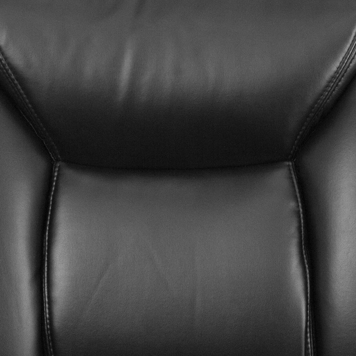 Black LeatherSoft |#| Big & Tall 400 lb. Rated Mid-Back Black LeatherSoft Ergonomic Task Office Chair