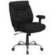 Black Fabric |#| Big & Tall 400 lb. Rated Mid-Back Black Fabric Swivel Ergonomic Office Chair