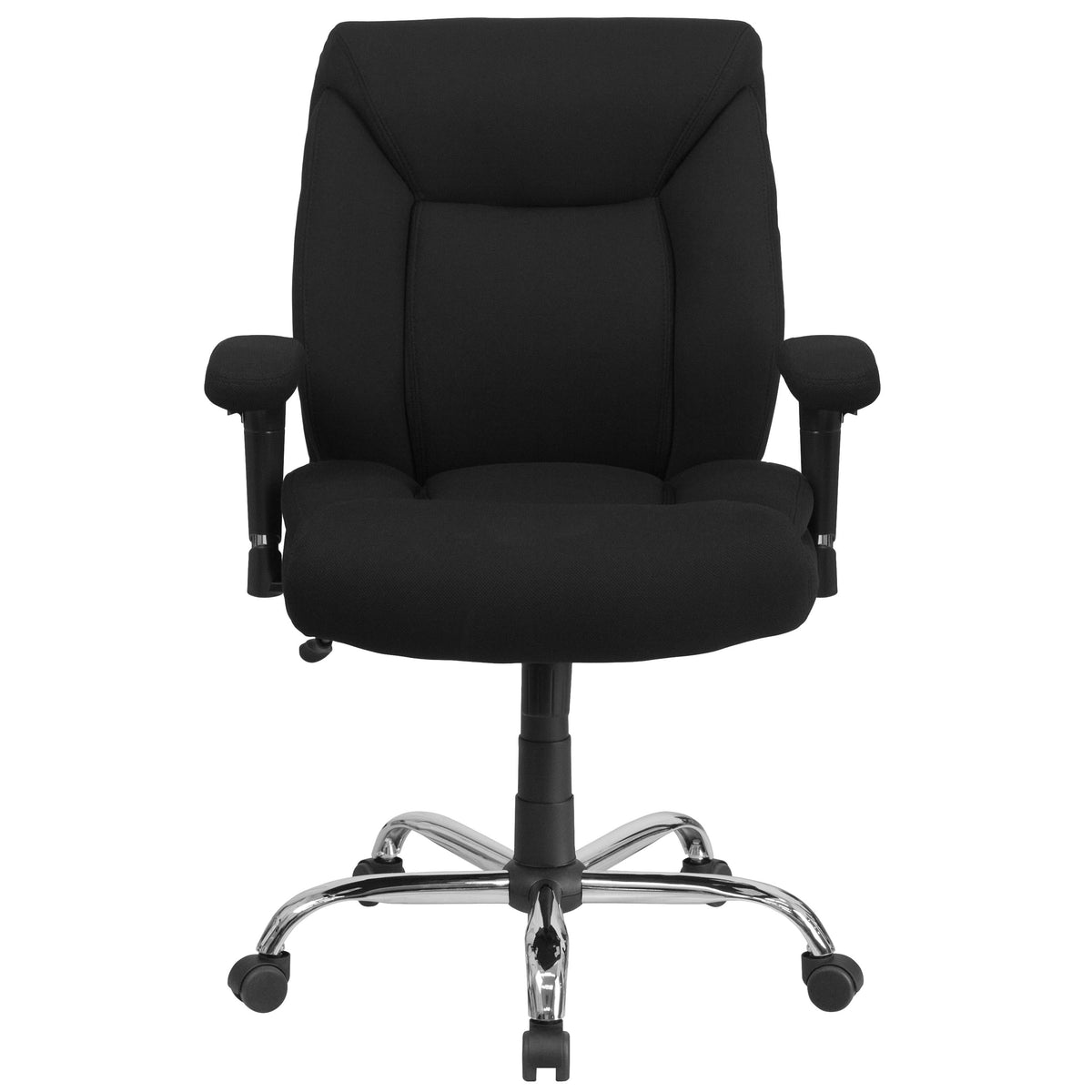 Black Fabric |#| Big & Tall 400 lb. Rated Mid-Back Black Fabric Swivel Ergonomic Office Chair