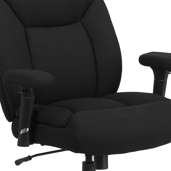 Black Fabric |#| Big & Tall 400 lb. Rated Mid-Back Black Fabric Swivel Ergonomic Office Chair