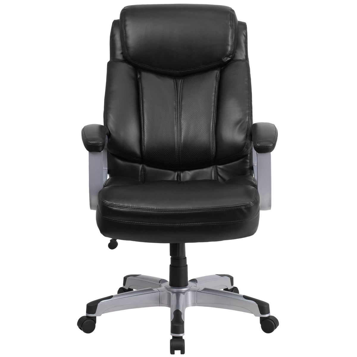 Black LeatherSoft |#| Big & Tall 500 lb. Rated Black LeatherSoft Executive Ergonomic Office Chair