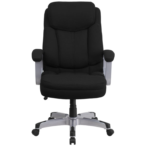 Black Fabric |#| Big & Tall 500 lb. Rated Black Fabric Executive Swivel Ergonomic Office Chair