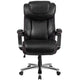 Black |#| Big & Tall 500 lb. Rated Black LeatherSoft Ergonomic Chair w/Adjustable Headrest