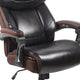 Brown |#| Big & Tall 500 lb. Rated Brown LeatherSoft Ergonomic Chair w/Adjustable Headrest