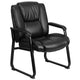 Big & Tall 500 lb. Rated Black LeatherSoft Tufted Executive Chair - Sled Base