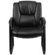 Big & Tall 500 lb. Rated Black LeatherSoft Tufted Executive Chair - Sled Base