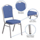 Blue Fabric/Silver Frame |#| Crown Back Stacking Banquet Chair in Blue Fabric - Silver Frame