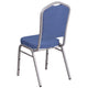 Blue Fabric/Silver Frame |#| Crown Back Stacking Banquet Chair in Blue Fabric - Silver Frame