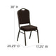 Brown Patterned Fabric/Gold Vein Frame |#| Crown Back Stacking Banquet Chair in Brown Patterned Fabric - Gold Vein Frame