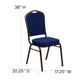 Navy Blue Patterned Fabric/Gold Vein Frame |#| Crown Back Stacking Banquet Chair in Navy Blue Patterned Fabric-Gold Vein Frame