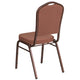 Brown Fabric/Copper Vein Frame |#| Crown Back Stacking Banquet Chair in Brown Fabric - Copper Vein Frame