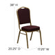 Burgundy Patterned Fabric/Gold Frame |#| Crown Back Stacking Banquet Chair in Burgundy Patterned Fabric - Gold Frame