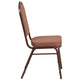 Brown Fabric/Copper Vein Frame |#| Crown Back Stacking Banquet Chair in Brown Fabric - Copper Vein Frame