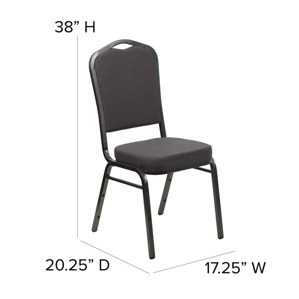 Navy Vinyl/Silver Vein Frame |#| Crown Back Stacking Banquet Chair in Navy Vinyl - Silver Vein Frame