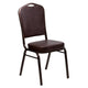 Brown Vinyl/Copper Vein Frame |#| Crown Back Stacking Banquet Chair in Brown Vinyl - Copper Vein Frame