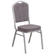 Herringbone Fabric/Silver Frame |#| Crown Back Stacking Banquet Chair in Herringbone Fabric - Silver Frame