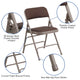 Brown Patterned |#| Curved Triple Braced & Double Hinged Brown Patterned Fabric Metal Folding Chair