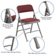 Burgundy Patterned |#| Triple Braced & Double Hinged Burgundy Patterned Fabric Metal Folding Chair