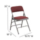 Burgundy Patterned |#| Triple Braced & Double Hinged Burgundy Patterned Fabric Metal Folding Chair