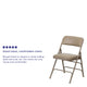 Beige Vinyl/Beige Frame |#| Curved Triple Braced & Double Hinged Beige Vinyl Metal Folding Chair
