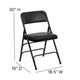 Black Vinyl/Black Frame |#| Curved Triple Braced & Double Hinged Black Vinyl Metal Folding Chair