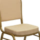 Beige Patterned Fabric/Gold Frame |#| Dome Back Stacking Banquet Chair in Beige Patterned Fabric - Gold Frame