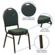 Green Patterned Fabric/Gold Vein Frame |#| Dome Back Stacking Banquet Chair in Green Patterned Fabric - Gold Vein Frame