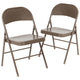 Beige |#| Double Braced Beige Metal Folding Chair - Event Chair - Portable Chair