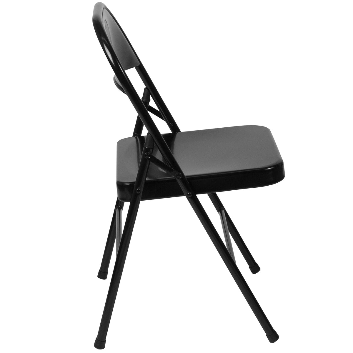 Black |#| Double Braced Black Metal Folding Chair - Event Chair - Portable Chair