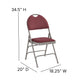 Burgundy Fabric/Gray Frame |#| Ultra-Premium Triple Braced Burgundy Fabric Folding Chair with Easy-Carry Handle