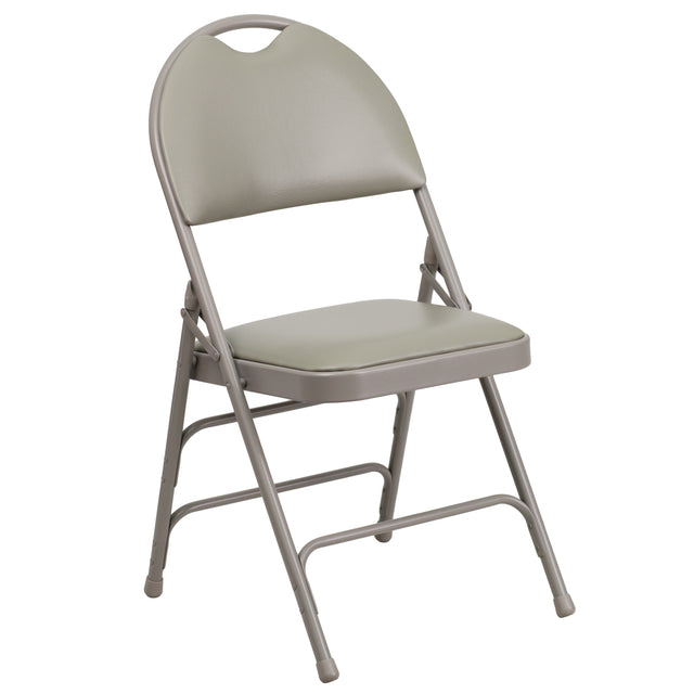 HERCULES Series Extra Large Ultra-Premium Triple Braced Metal Folding Chair with Easy-Carry Handle - View 1